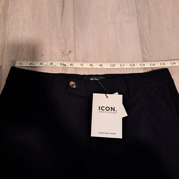NWT ICON Amsterdam Trousers Dress Pants Size 32 31x29 Solid Black - Picture 9 of 14